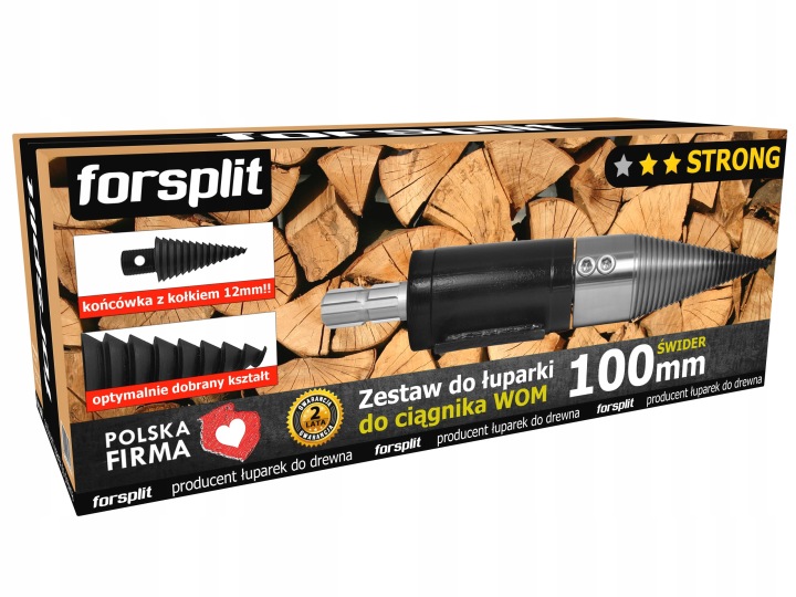 ZW2P šnekový vrták 100 mm | štiepačka dreva pre traktor (PTO)